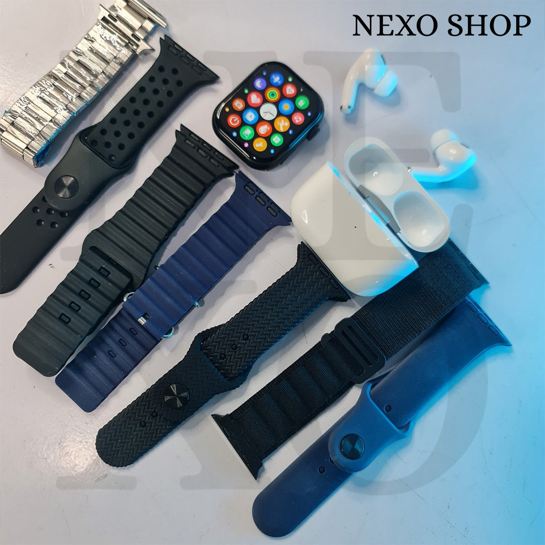 Smartwatch Plus + Audifonos + 7 Correas