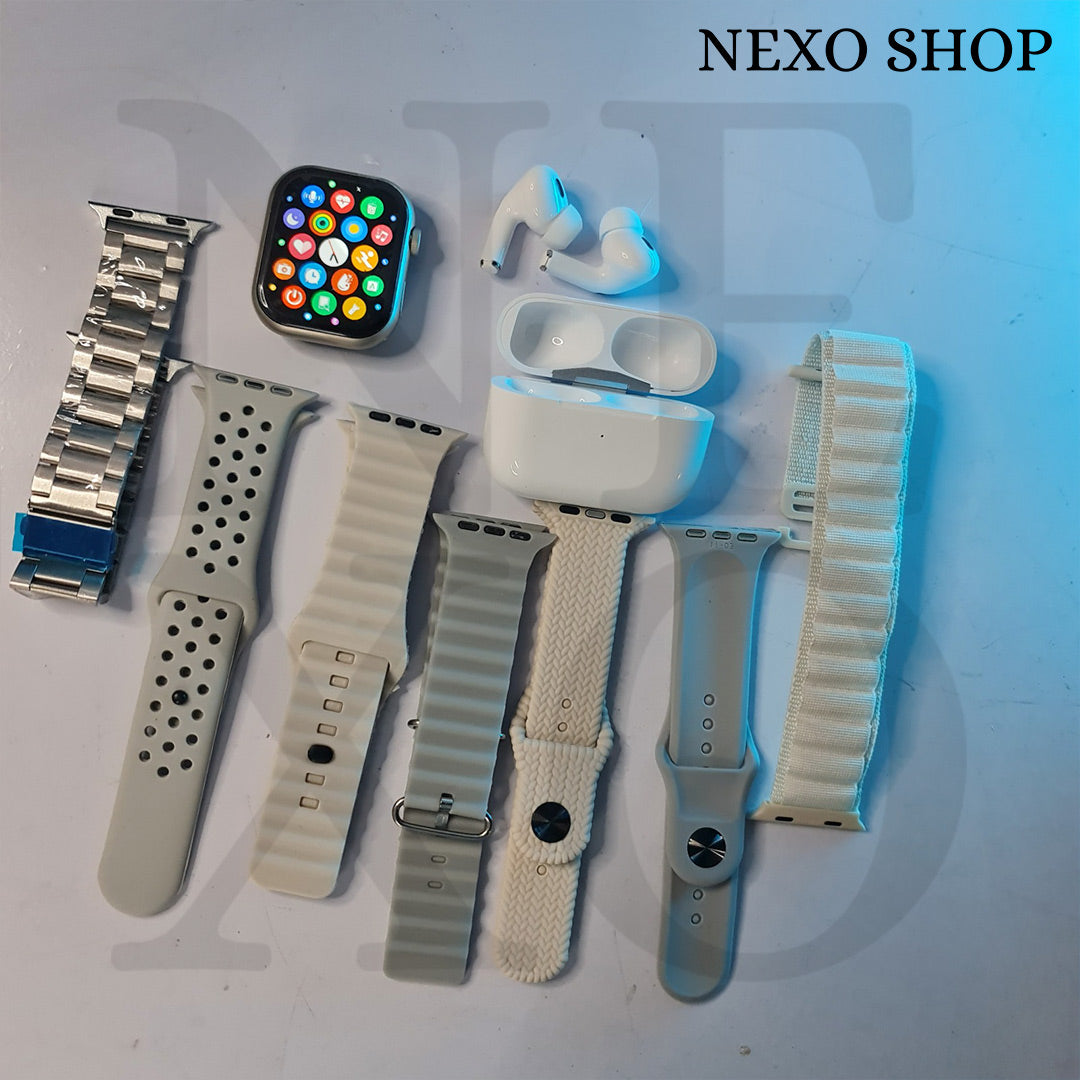 Smartwatch Plus + Audifonos + 7 Correas