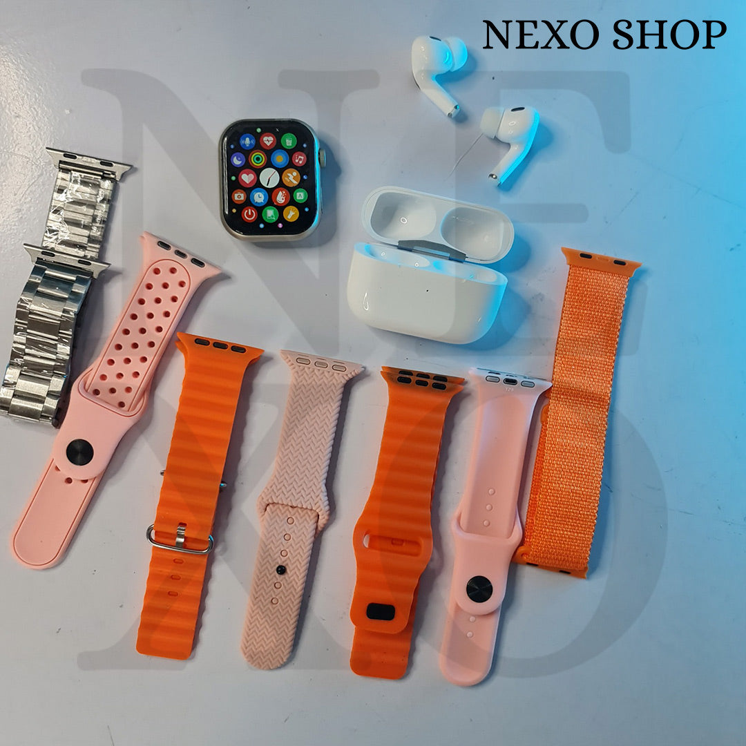 Smartwatch Plus + Audifonos + 7 Correas